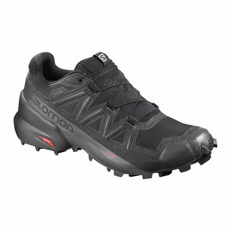 Salomon Israel SPEEDCROSS 5 GORE-TEX - Mens Trail Running Shoes - Black (OWEM-48130)